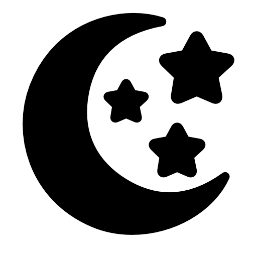 Moon and stars shapes