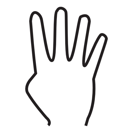 Four finger in hand shape, IOS 7 interface symbol