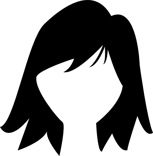 Short dark female hair shape