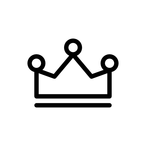 Royal crown outline with three little balls on top