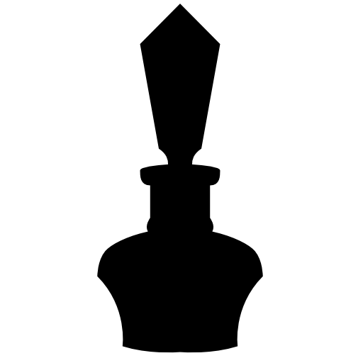 Parfum little bottle of elegant shape black silhouette