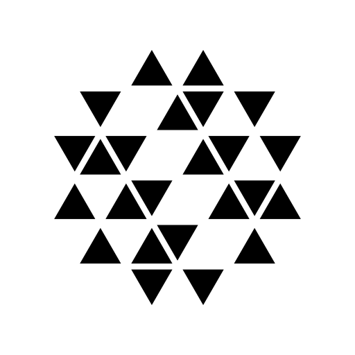 Polygonal ornamental shape of triangles