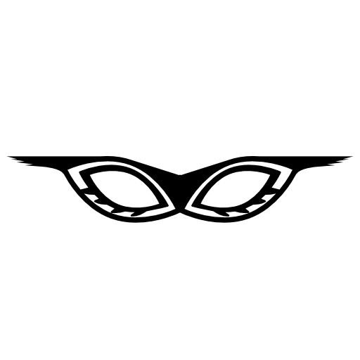 Thin stylized carnival mask for eyes