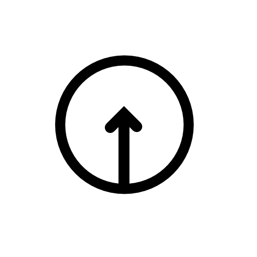 Arrow up inside a circle button outline