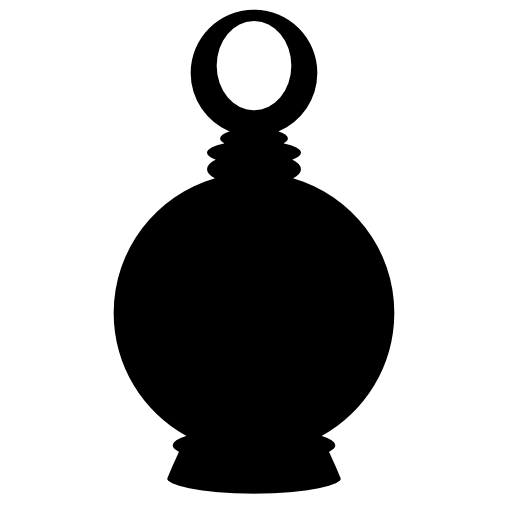 Parfum bottle of rounded shape
