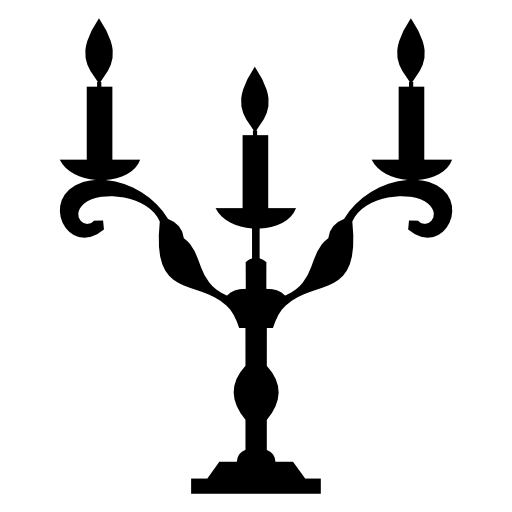 Halloween candelabrum of three candles