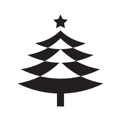 Christmas tree shape with star ornament on top