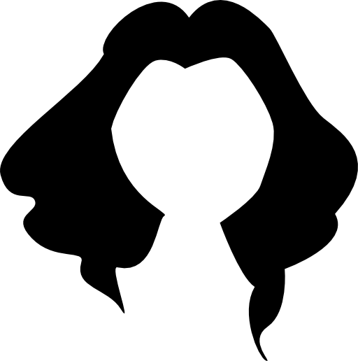 Black long female hair shape