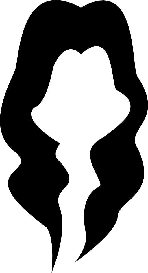 Female black long hair shape