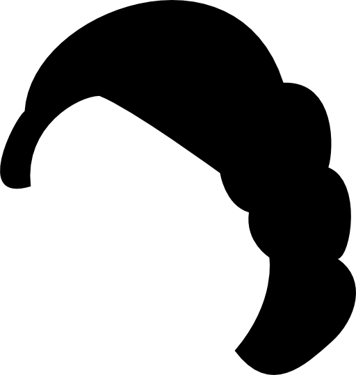 Female black short hair shape at one side