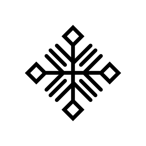 Snowflake of square shape with lines and squares