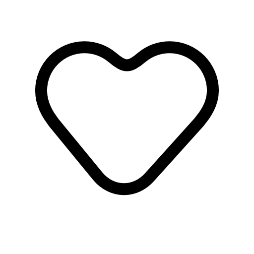 Heart outline rounded shape