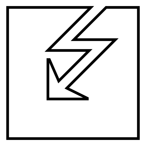 Lightning bolt in a square, IOS 7 interface symbol