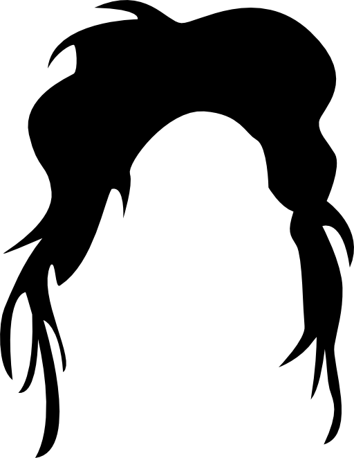 Irregular dark hair shape