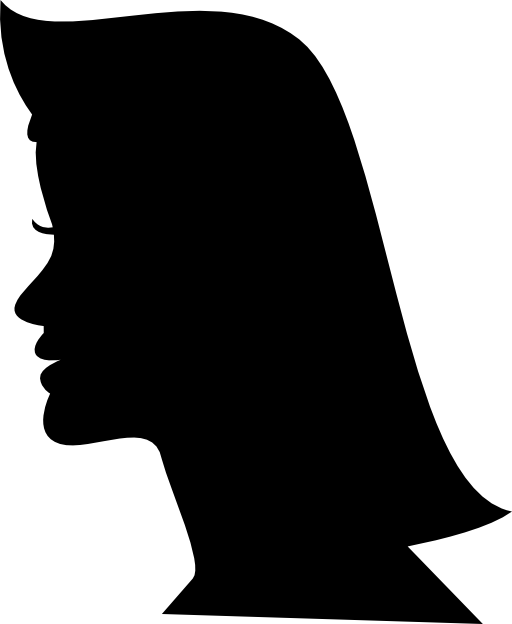 Woman hair shape from side view