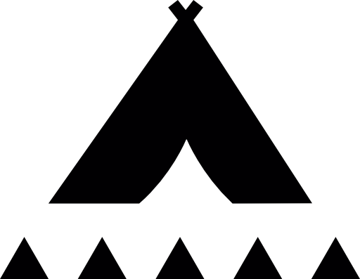 Tribal tent with small triangles