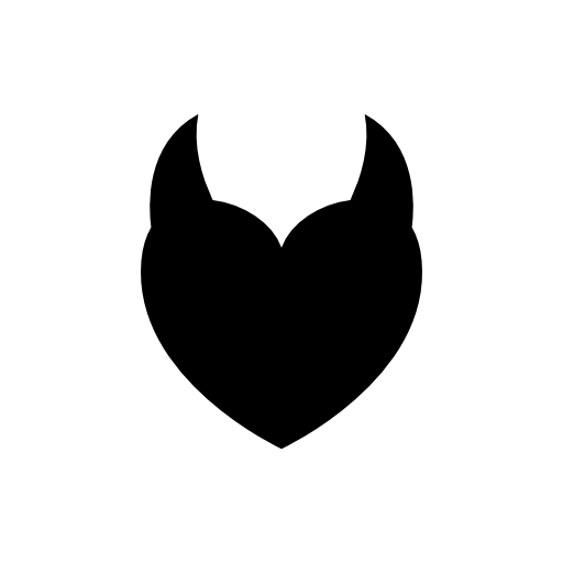 Devil heart with two horns