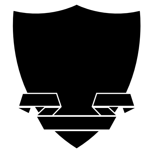 Shield with a ribbon in black