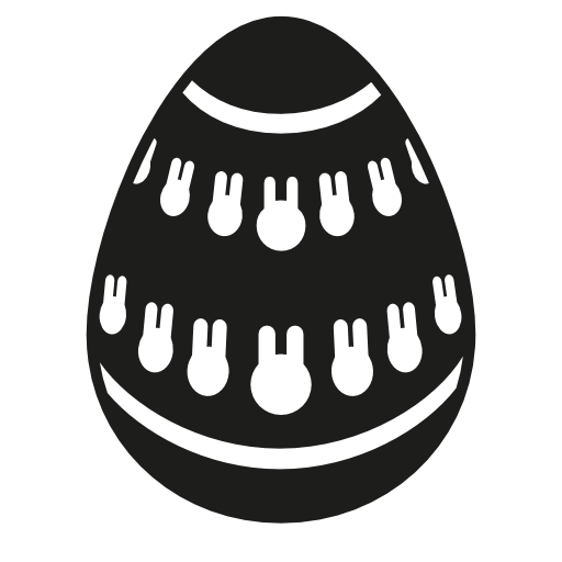 Easter egg with little bunny heads