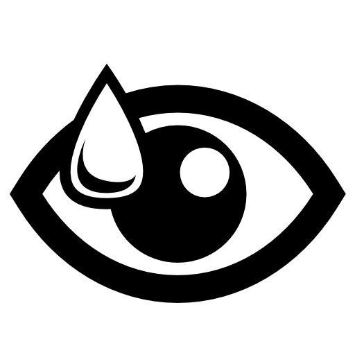 Eye with a drop