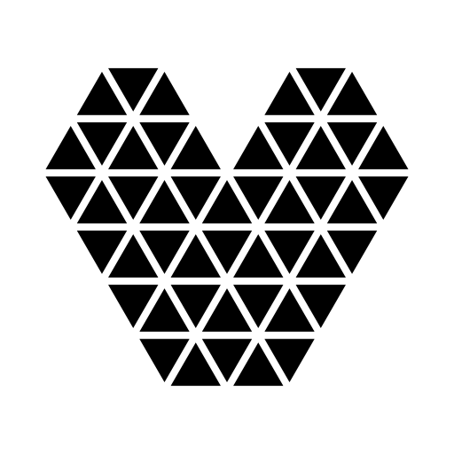 Heart made of small triangular shapes