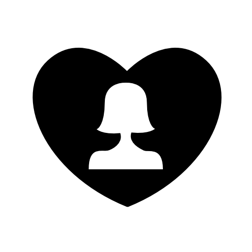 Woman upper silhouette in a heart