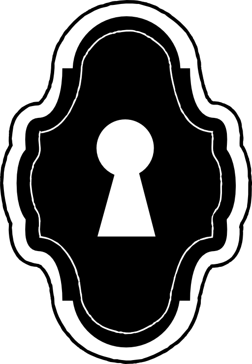 Keyhole in a vertical rounded old shape