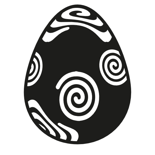 Easter egg with spirals decoration
