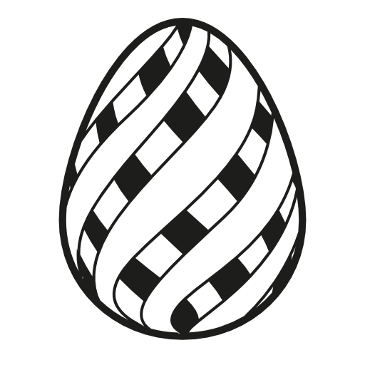 Easter egg with two stripes styles decoration