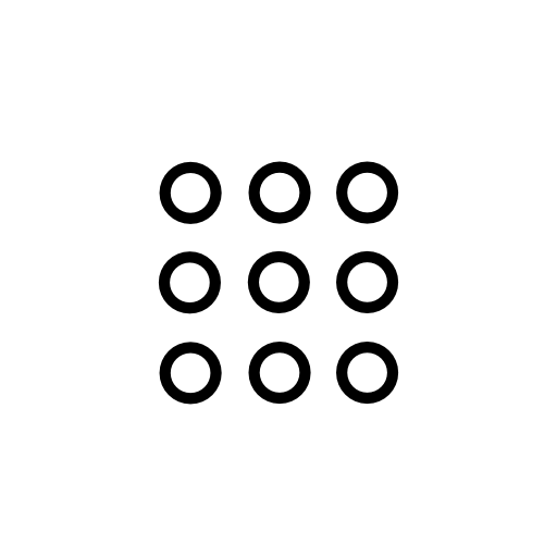 Nine small circles arranged in a square form