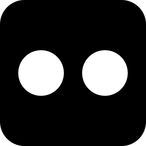 White circles on a black square