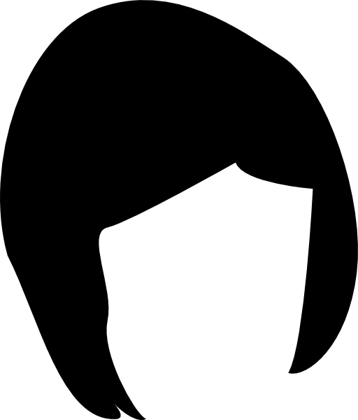 Short dark hair shape of human head
