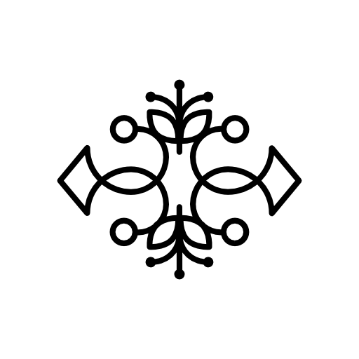 Floral design with double symmetry for ornamentation