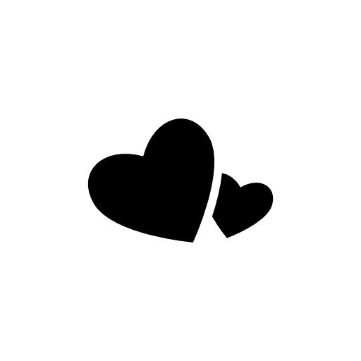 Big and small heart silhouette