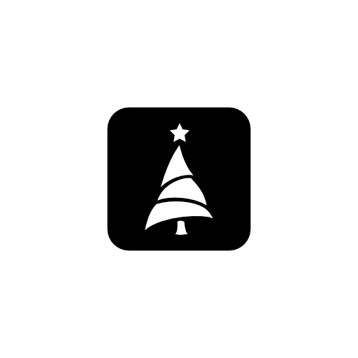 Christmas tree shape inside a rounded square