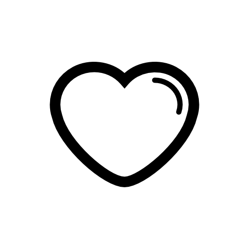 Heart shape outline with lining at right edge