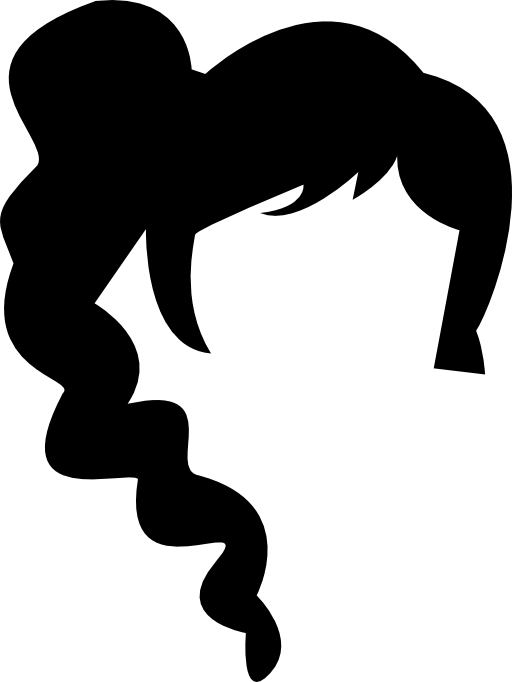 Female dark long hair shape of juvenile style
