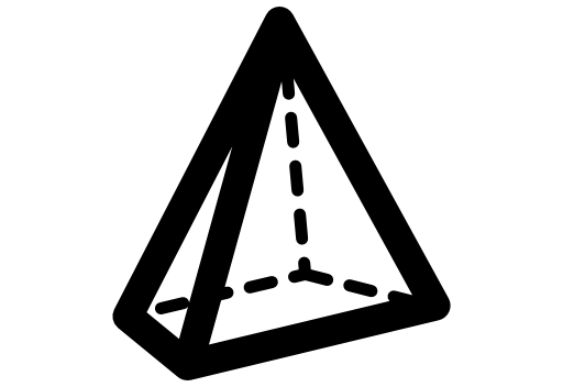 Triangular pyramid volumetrical shape