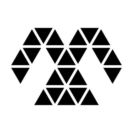 Polygonal symmetrical shape of small triangles