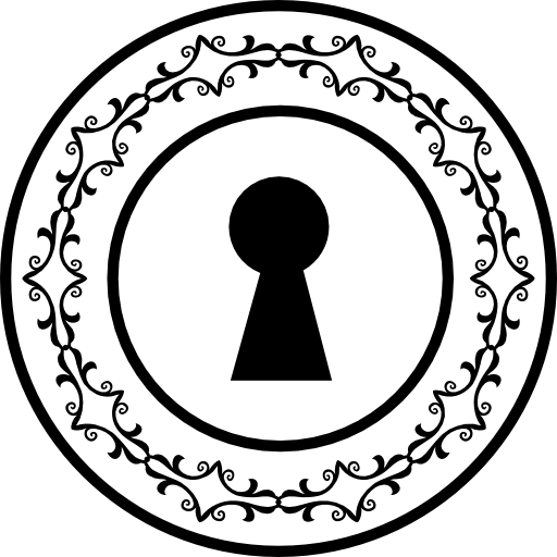 Keyhole shape in a decorative circular ring