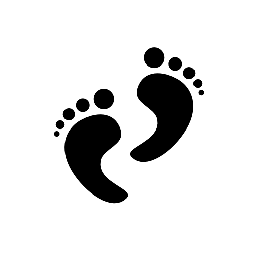 Human feet footprints