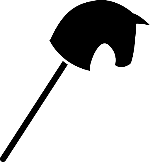 Toy horse head on a stick black silhouette