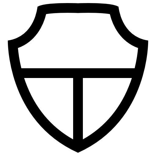 Shield white shape divided in three