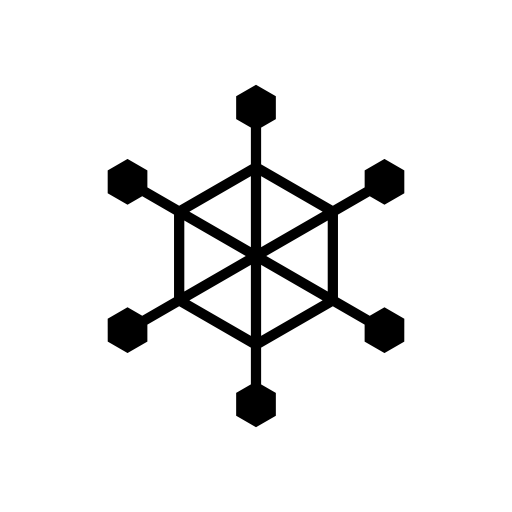 Hexagon at the center of a snowflake design