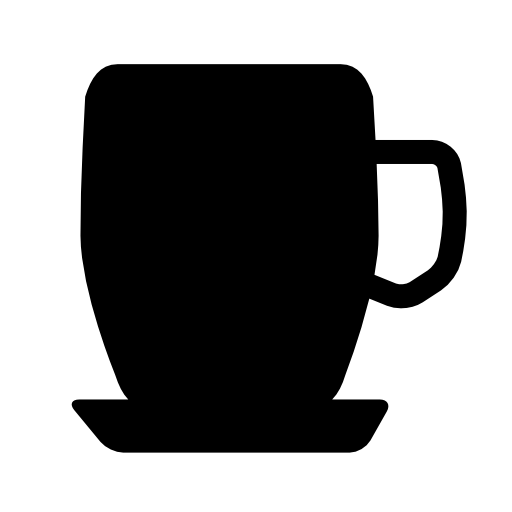 Cup on a plate, black shape
