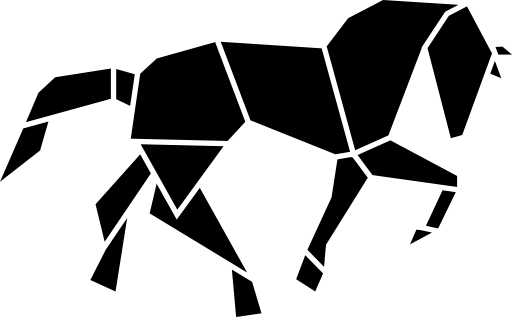 Horse black shape of polygons