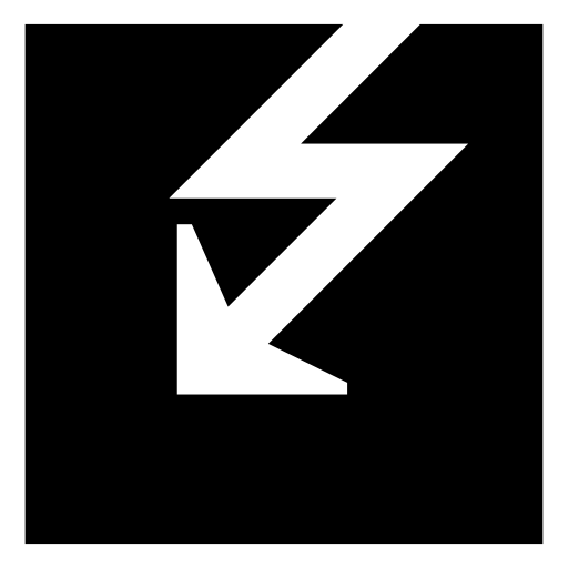 Lightning bolt in a black square, IOS 7 interface symbol