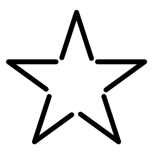 Star fivepointed shape outline in white