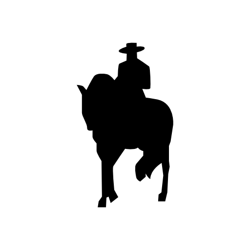 Flamenco silhouette of a man riding a horse