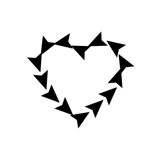 Heart spin of small triangular arrows